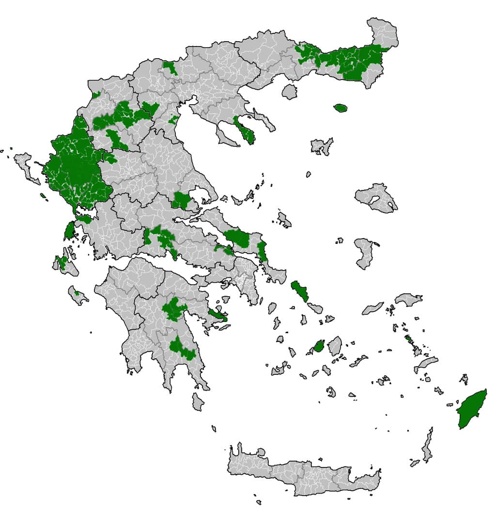 χάρτης έργων της εταιρείας Sylvestris